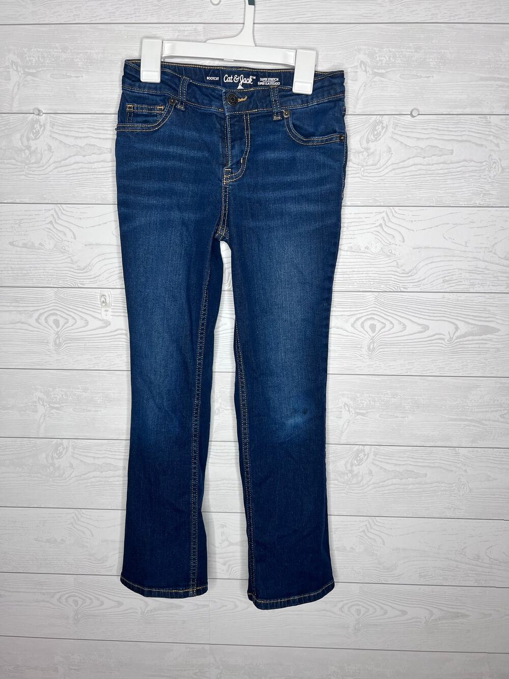 Cat & Jack girls' dark wash bootcut super stretch jeans Size 10